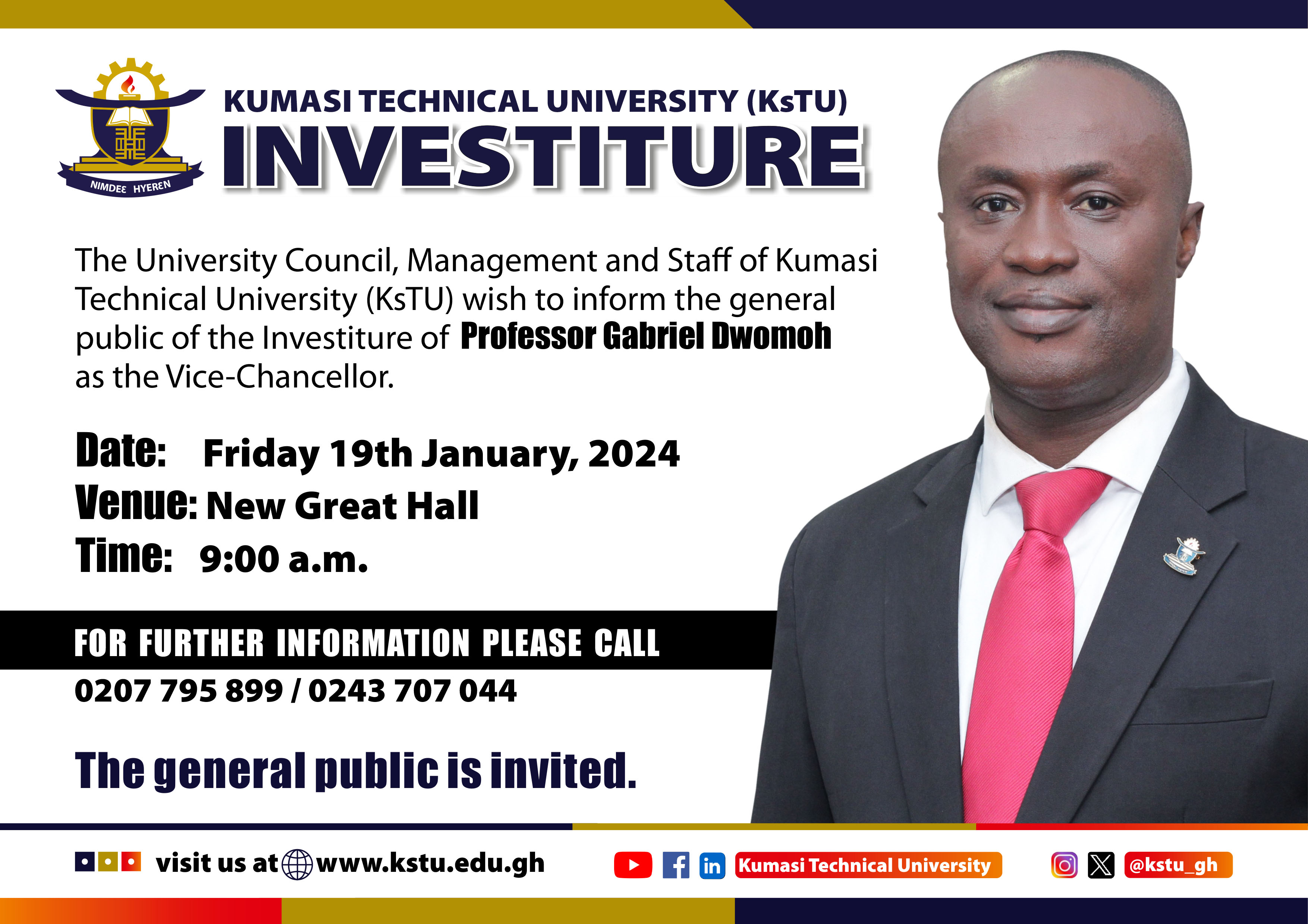 Investiture of Professor Gabriel Dwomoh as Vice-Chancellor
