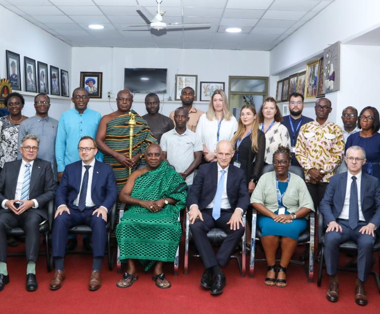 Poland’s Undersecretary of State for Foreign Picture: A group picture of the Polish delegation with some officials of Kumasi Technical University, with Wojciech Zajączkowski sandwiched between Professor Nana Owoahene Boachie Adjei (seated 3rd from right),  and Prof. Abena A. Obiri-Yeboah (seated 5th from left). Kumasi Technical University (KsTU) has hosted Poland’s Undersecretary of State for Foreign Affairs, Wojciech Zajączkowski, on a courtesy visit aimed at strengthening Ghana-Poland relations and explor