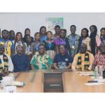 Picture: The Pro Vice-Chancellor, Ing. Prof. Abena Agyeiwaa Obiri-Yeboah, (3rd from right), alongside senior staff and other key delegates from Université Norbert ZONGO. Behind them the students from Université Norbert ZONGO