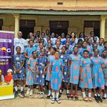 Team of Educators from British Council, NRC and KsTU in a group photograph with some of the students from the participating schools