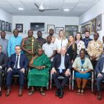 Poland’s Undersecretary of State for Foreign Picture: A group picture of the Polish delegation with some officials of Kumasi Technical University, with Wojciech Zajączkowski sandwiched between Professor Nana Owoahene Boachie Adjei (seated 3rd from right),  and Prof. Abena A. Obiri-Yeboah (seated 5th from left). Kumasi Technical University (KsTU) has hosted Poland’s Undersecretary of State for Foreign Affairs, Wojciech Zajączkowski, on a courtesy visit aimed at strengthening Ghana-Poland relations and explor