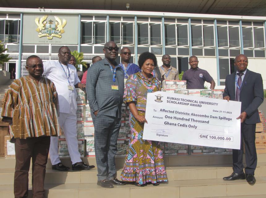 KsTU Comes to the Rescue: Gh₵100,000 Scholarship and Essential Items to Aid Students of the Flood-Affected Areas